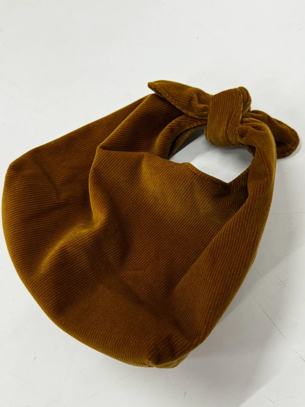 Merit Knot-Handle Corduroy Mini Bag in Brown